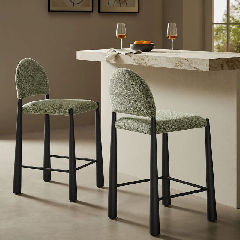 Hayley Upholstered Fabric Counter Stools Set of 2 image number 9