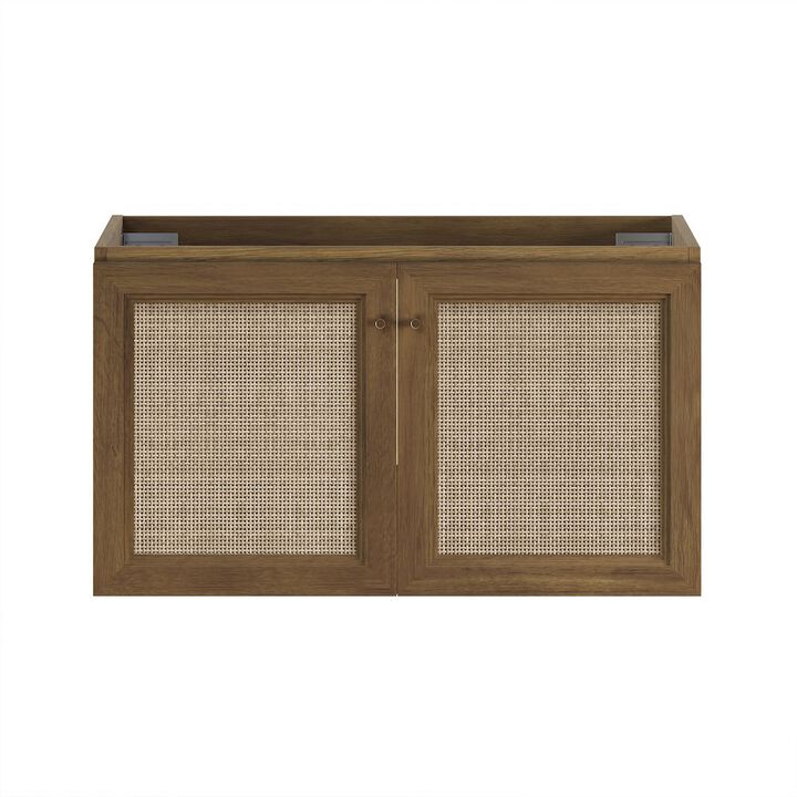 Classe 36" Wall-Mounted Bathroom Vanity in Brown Oak without Sink Top