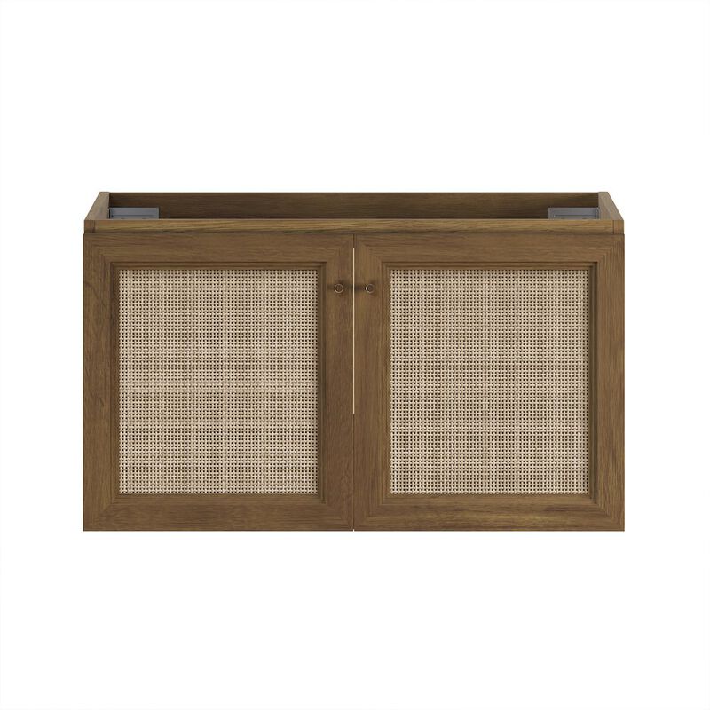 Classe 36" Wall-Mounted Bathroom Vanity in Brown Oak without Sink Top image number 0