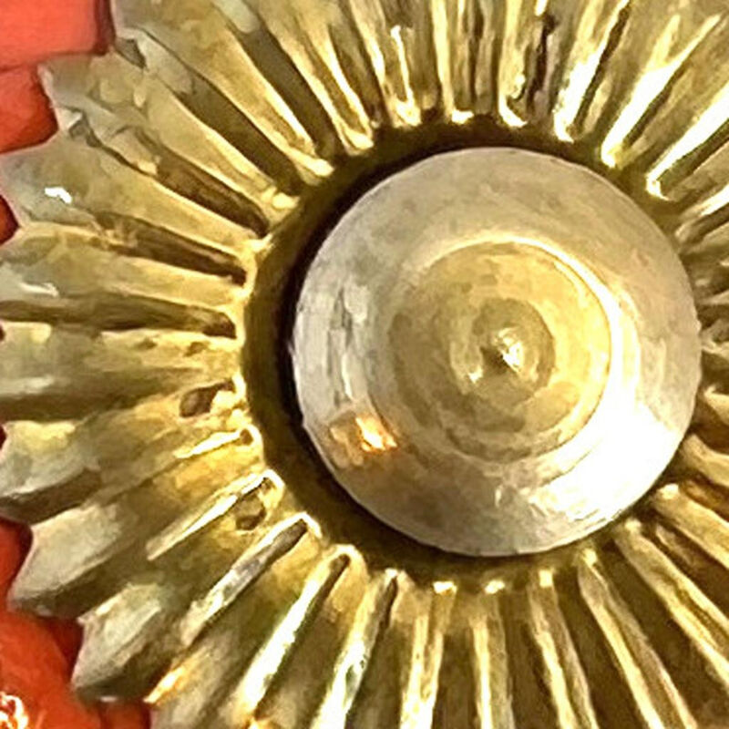 HomeRoots Set of Six Coral And Gold Ceramic Drawer Pull Knobs image number 4