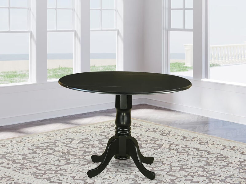 ShipItFurniture Dublin 42" Black Contemporary Pedestal Table - Solid Rubberwood image number 2