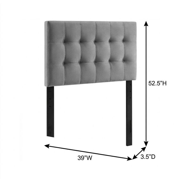 Biscuit Tufted Twin Headboard in Performance Velvet with Durable Frame