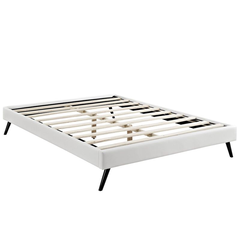 Helen Vinyl Queen Bed Frame with Round Splayed Legs image number 2