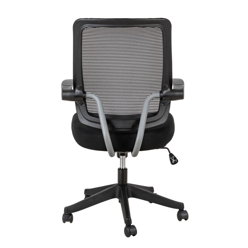 Mid task office chair with flip up arms, tilt angle max to 105, 300 lbs, Black