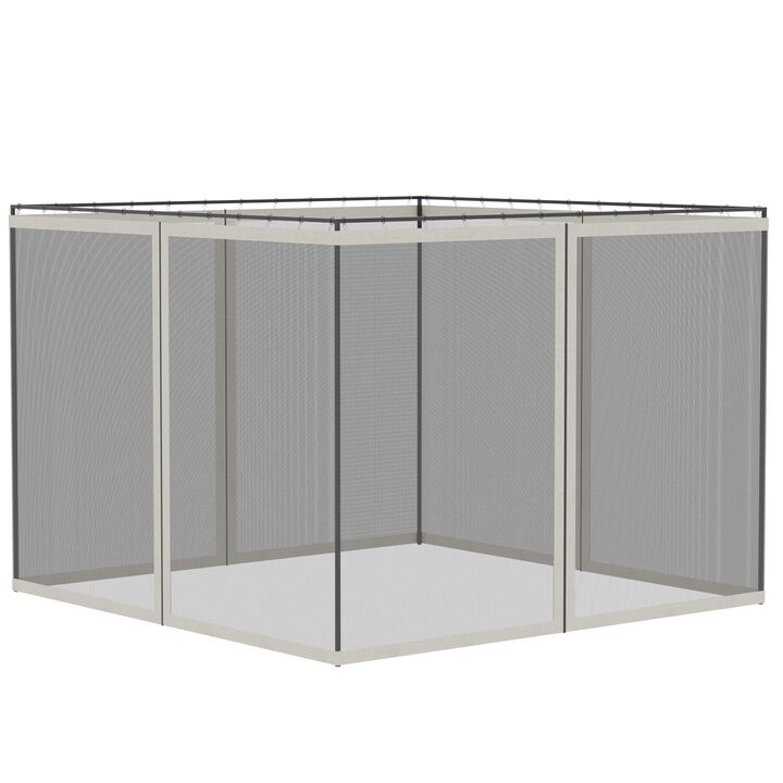 White Gazebo Shield: Universal 10'x10' Replacement Mesh Sidewalls