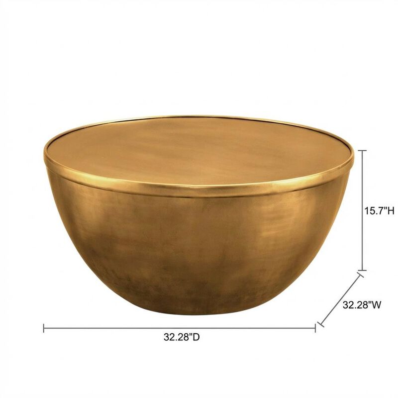 Premium Metal Coffee Table in Brass Finish with Modern Design image number 2