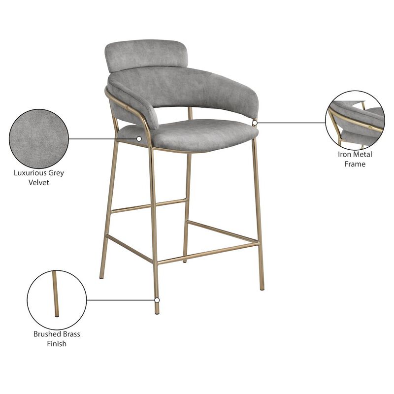 Meridian Furniture Yara Velvet Counter Stool