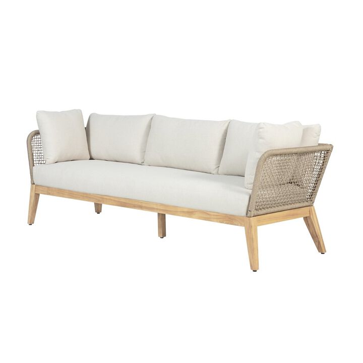 Crafters and Weavers Cypress Teak Wood Sofa with Rope Design