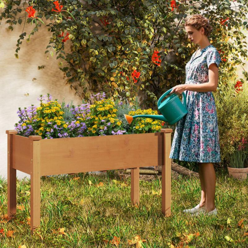 Hivvago Raised Garden Bed with Legs and Drainage Holes for Backyard