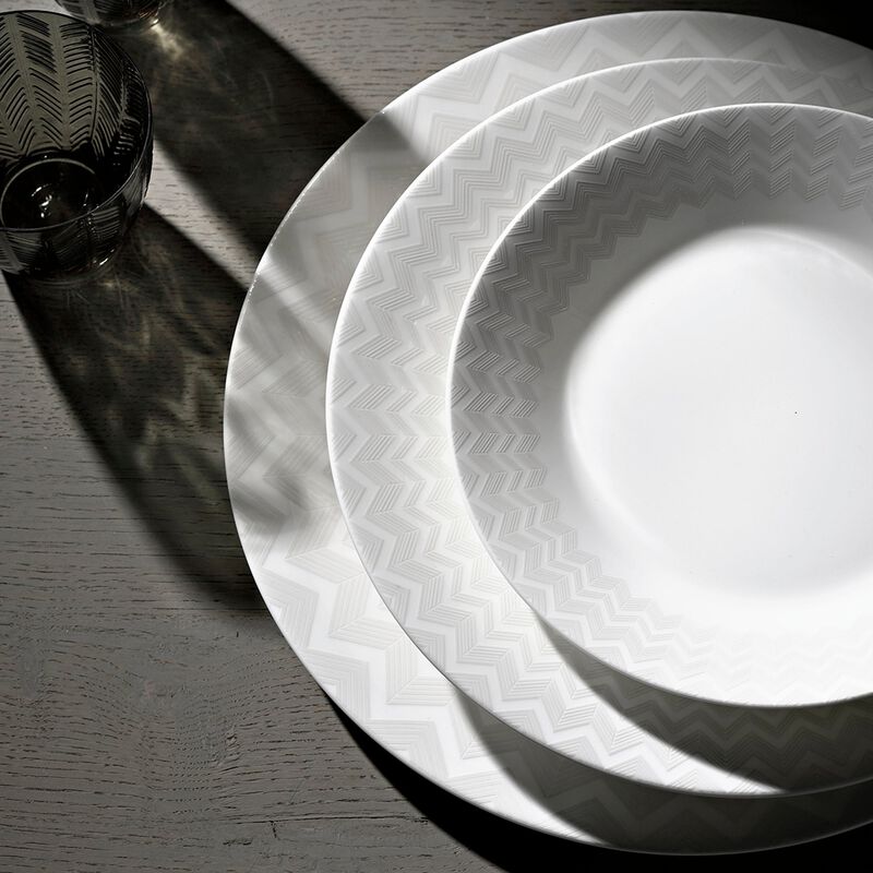 Pickle Dish ZIG ZAG WHITE, diam. 9.06" image number 2