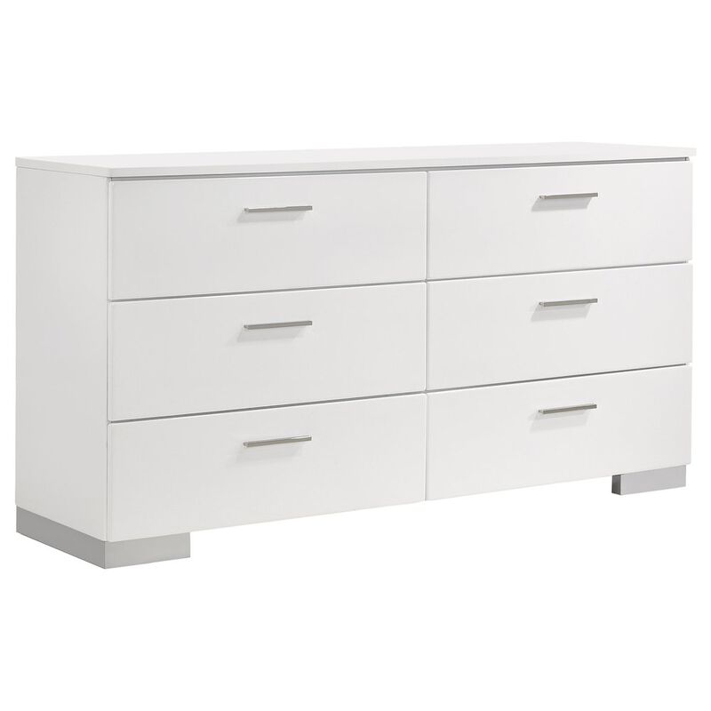 Coaster Co. of America Felicity 6-drawer Dresser White High Gloss