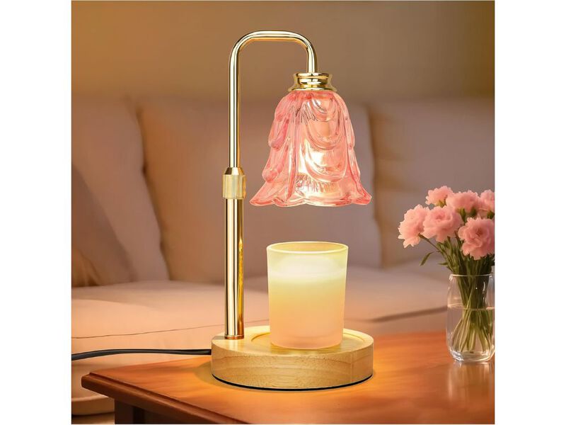 Pink Tulip Candle Warmer Lamp with Timer Dimmer Adjustable Wax Melt Lamp image number 1