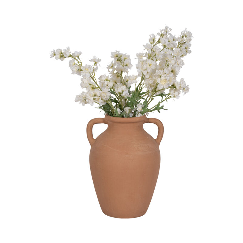 Terracotta, 13" Vase With Handles, Natural image number 1