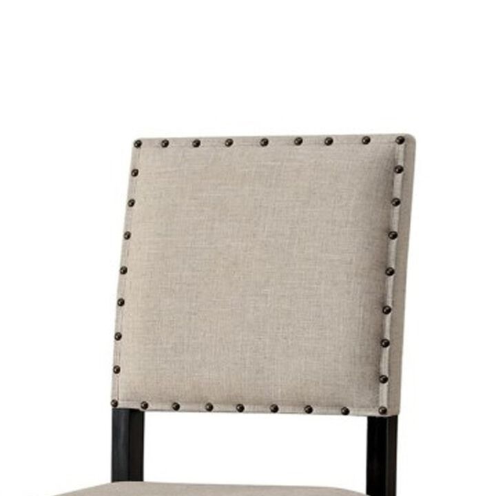 SANIA II Rustic Counter Height Chair, Antique Black Finish, Set of 2-Benzara