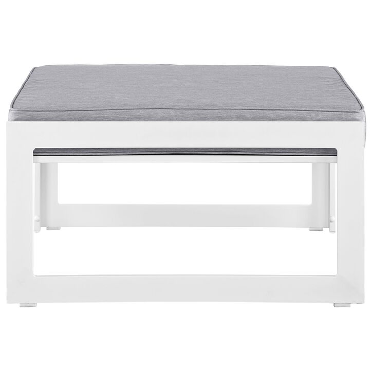 Fortuna Outdoor Patio Ottoman - White Gray