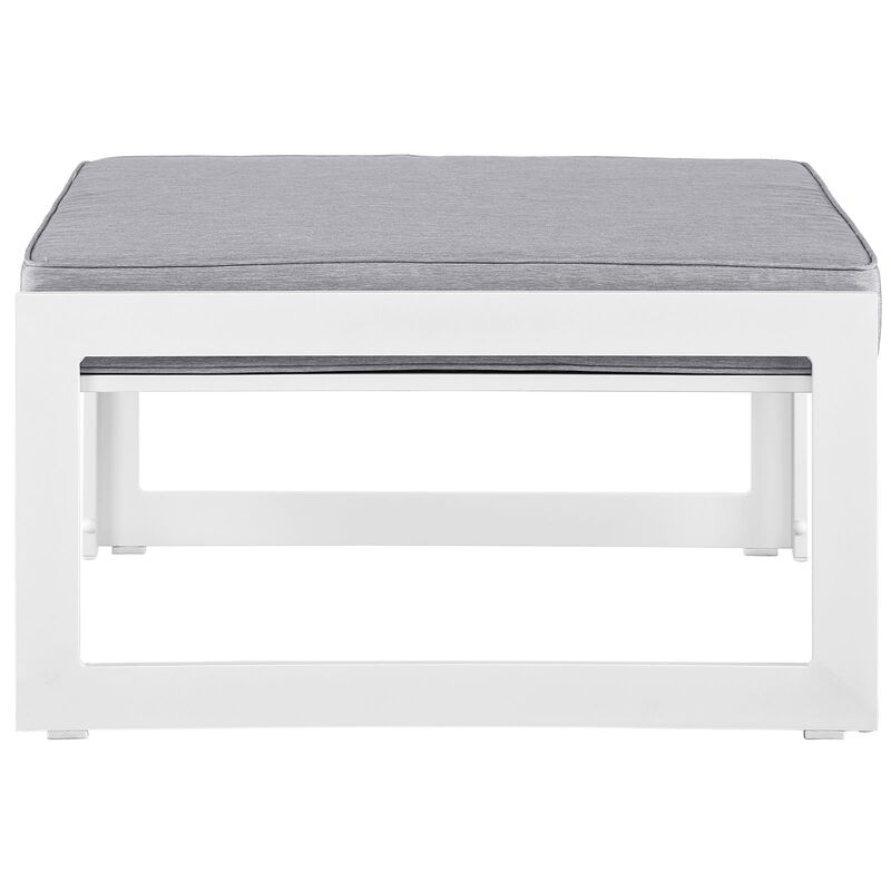 Fortuna Outdoor Patio Ottoman - White Gray image number 1