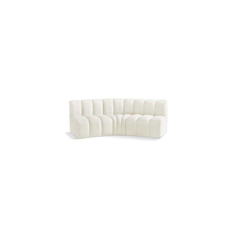 Meridian Furniture Arc Cream Velvet Modular Sofa