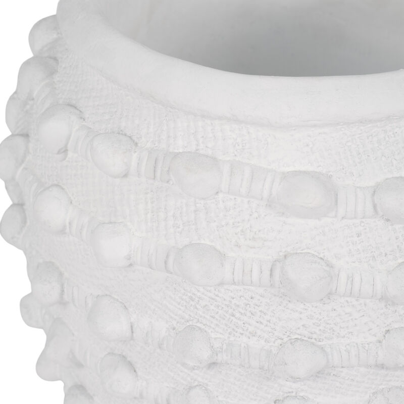 9" Woven Knot Planter, White