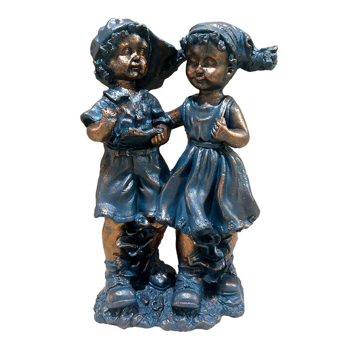 Joxti statues of a boy and a girl
