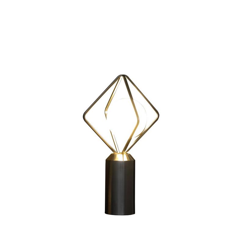 Hivvago 20" Silver Geometric Pedestal Contemporary Table or Desk  Lamp