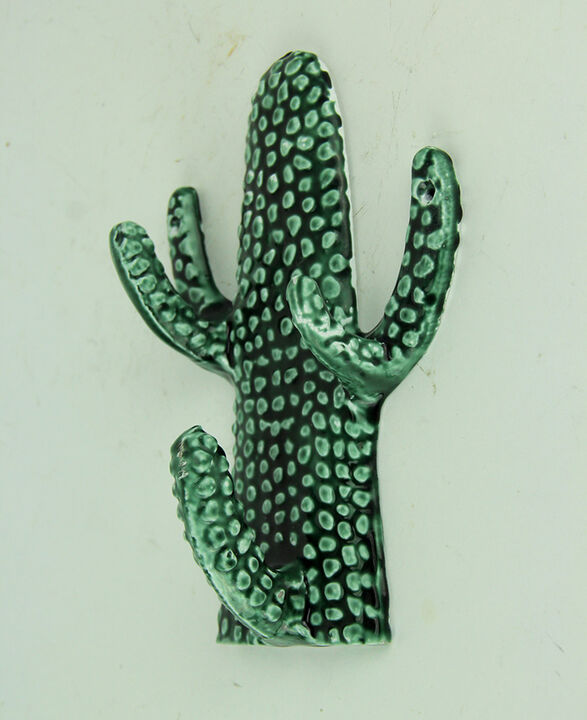 Green Triple Branch Seguaro Cactus Wall Hook