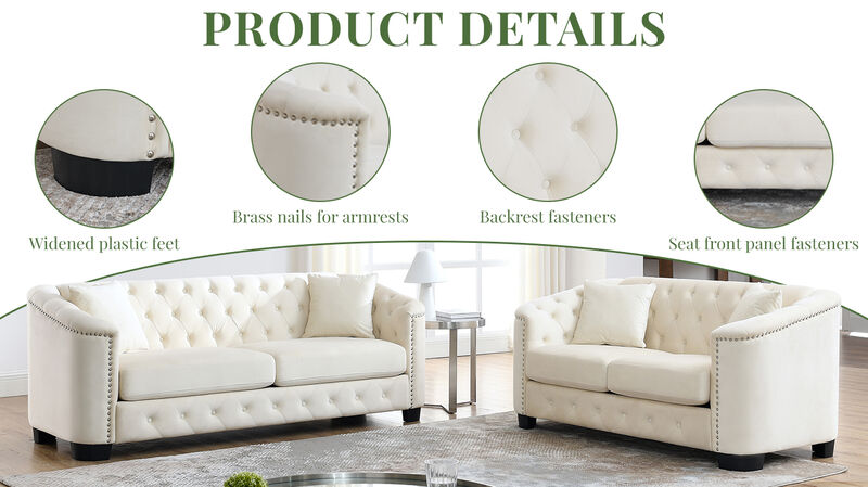 Nudmel Velvet Chelsfield Sofa Set image number 2