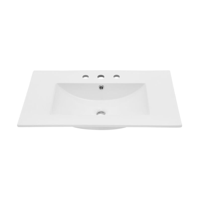 30" 3-Hole Widespread Vanity Sink Top in Glossy White image number 6