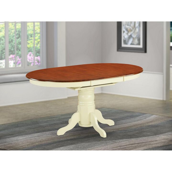 East West Furniture Avon  Oval  Table  With  18  Butterfly  leaf  -  Buttermilk  and  cherry  Finish