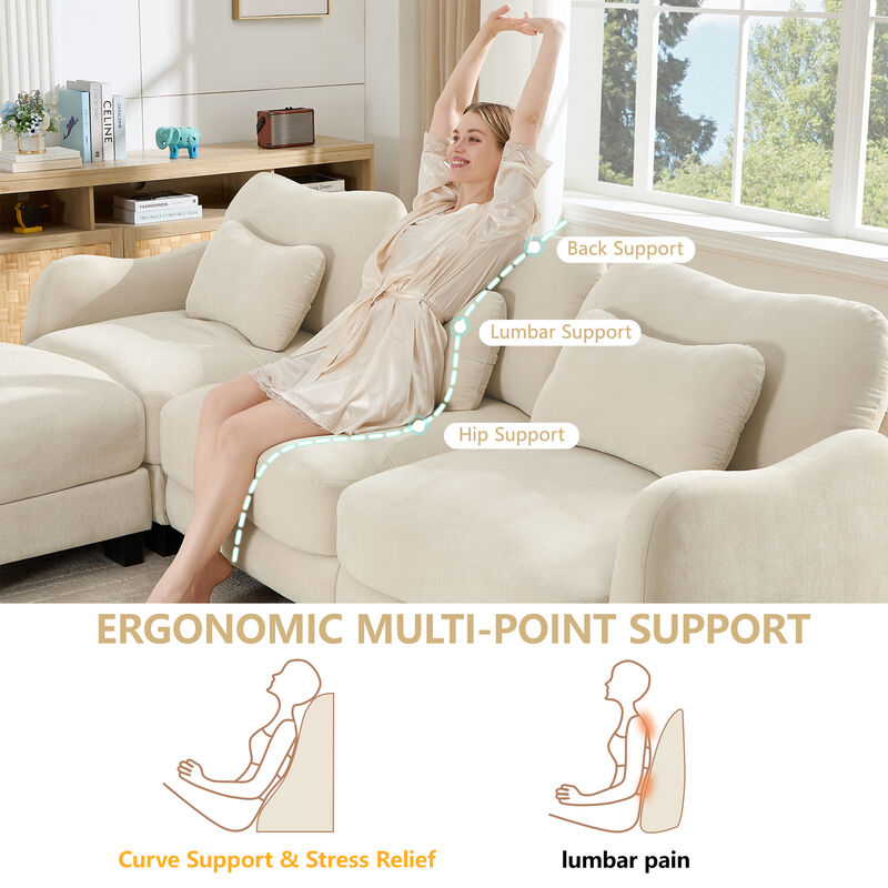 Camtun Curved Design U-Shaped Sectional Sofa image number 6