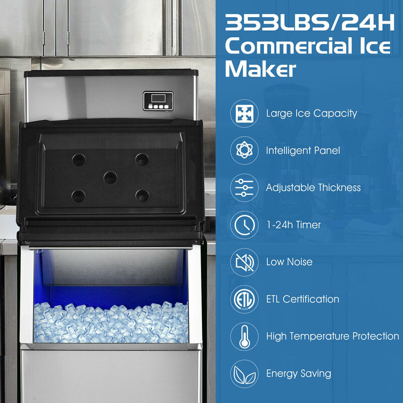 Commercial Ice Maker Machine for High-Capacity Ice Production in Restaurants or Offices