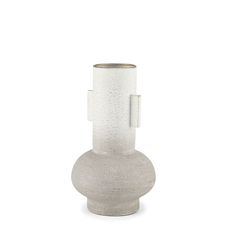 HomeRoots 13" Off White And Gold Metal Table Vase image number 0