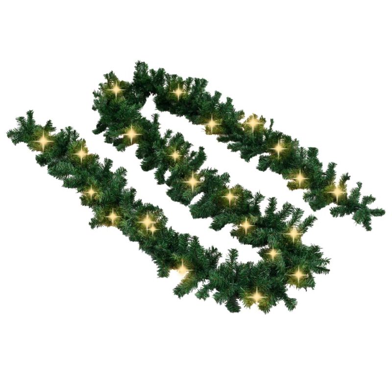 vidaXL Christmas Garland with LED Lights 16.4'