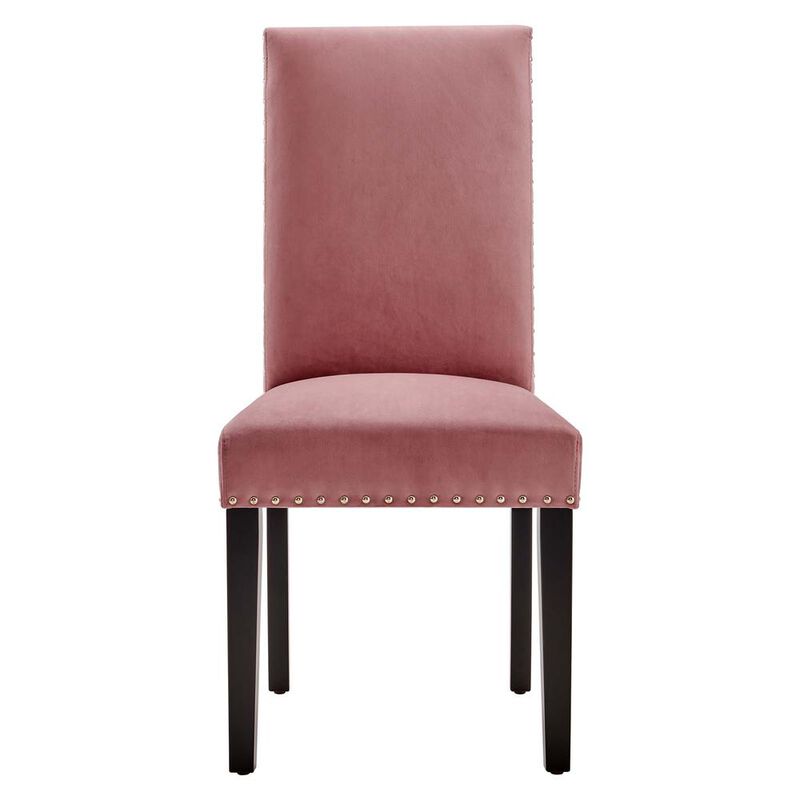 Modway Parcel Performance Velvet Dining Side Chairs - Set of 2, Dusty Rose image number 4