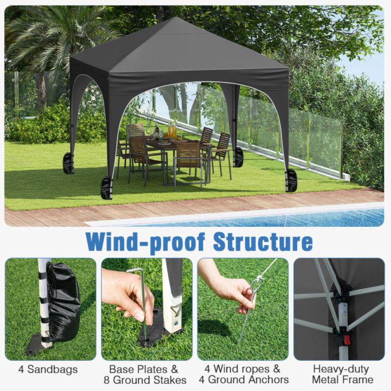 Hivvago Pop up Canopy Tent with 4 Removable Sidewall