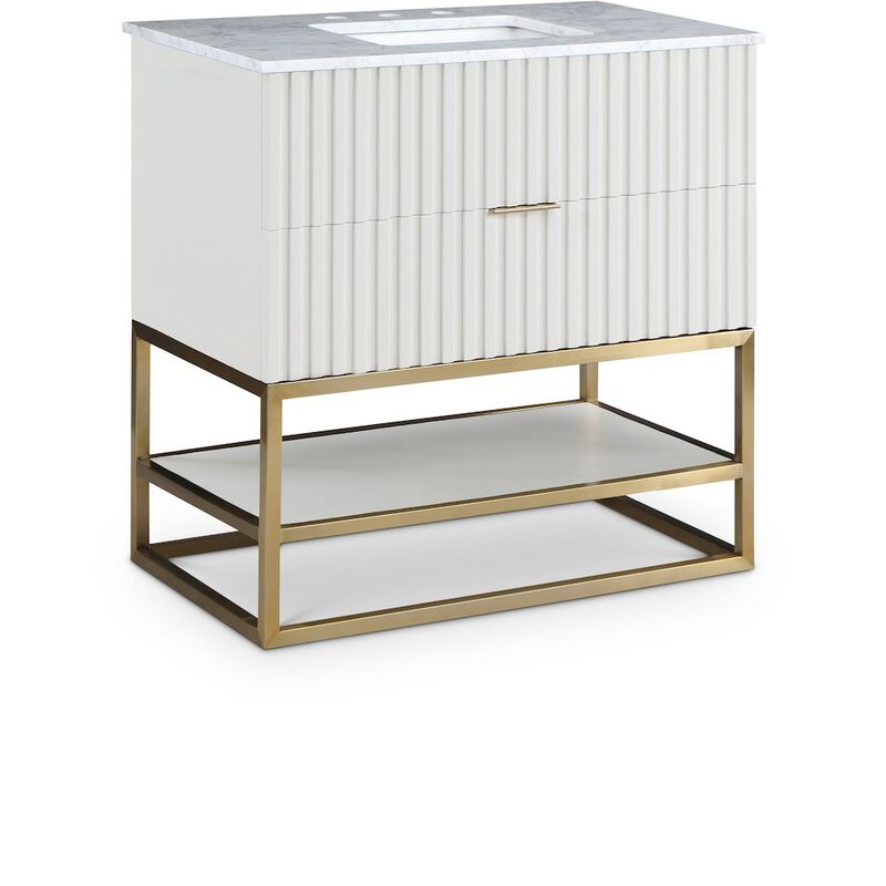 Meridian Furniture Monad White Bathroom Vanity