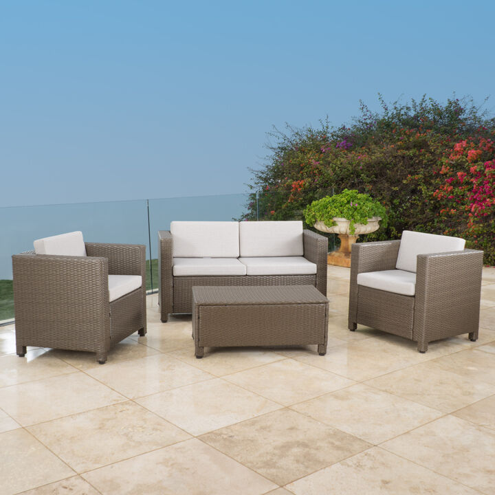 Merax 4 Pieces Outdoor Rattan  Sofa Set