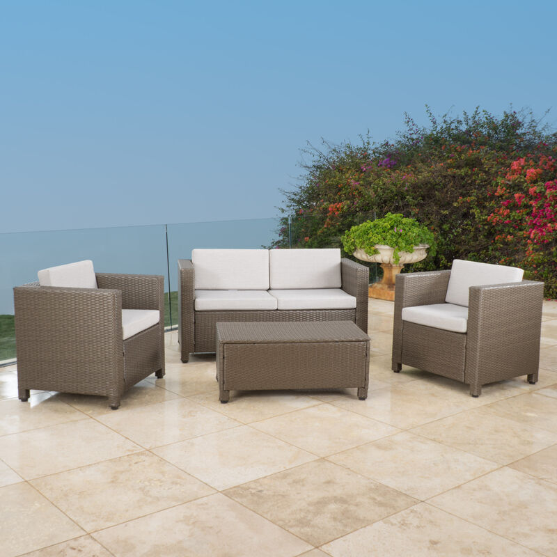 Merax 4 Pieces Outdoor Rattan  Sofa Set