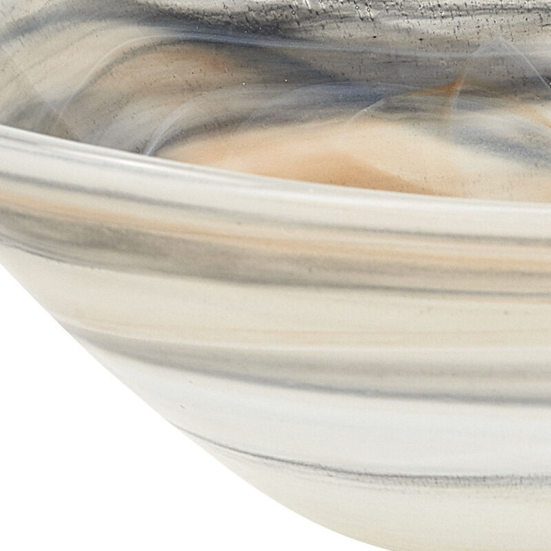 HomeRoots 10" Alabaster Glass Square Salad Bowl image number 3