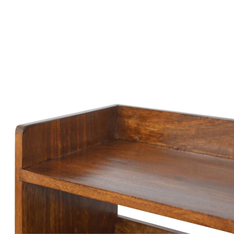 Solid Wood Nordic Chestnut Finish Storage Bench
