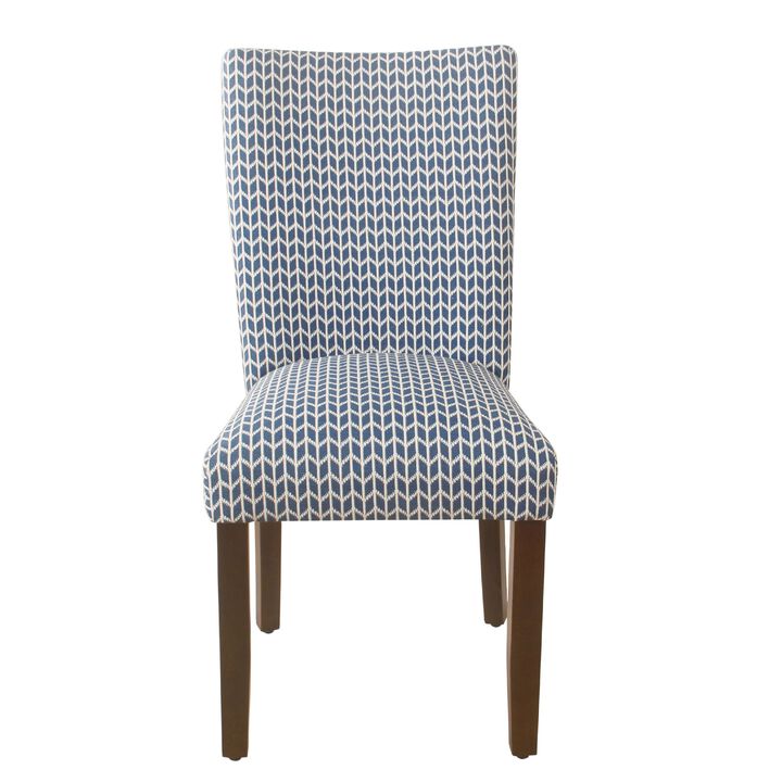 Jax Parsons Dining Chair Set of 2, Blue Geometric Print Polyester