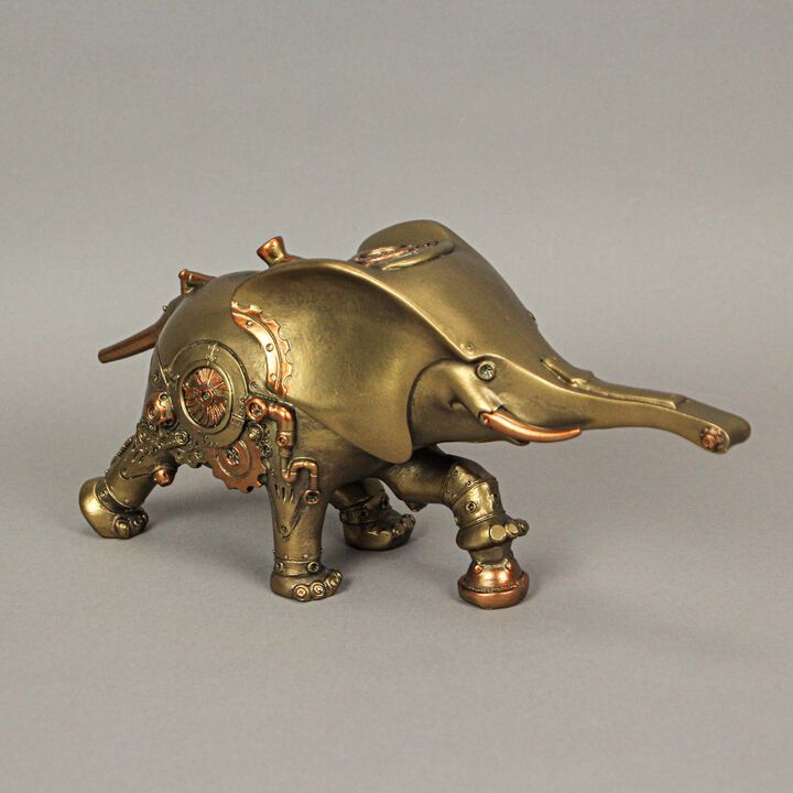 Set Of Three Steampunk Sculptures Elephant, Gorilla, Giraffe In Bronze Resin