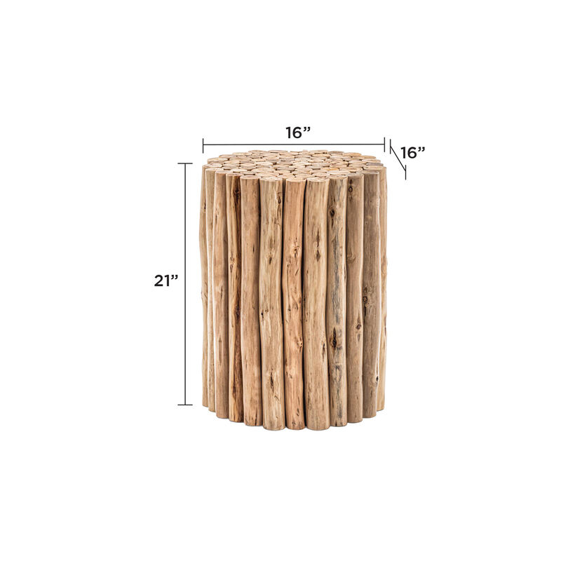 Raveliqua White Wood-Stick End Table image number 2