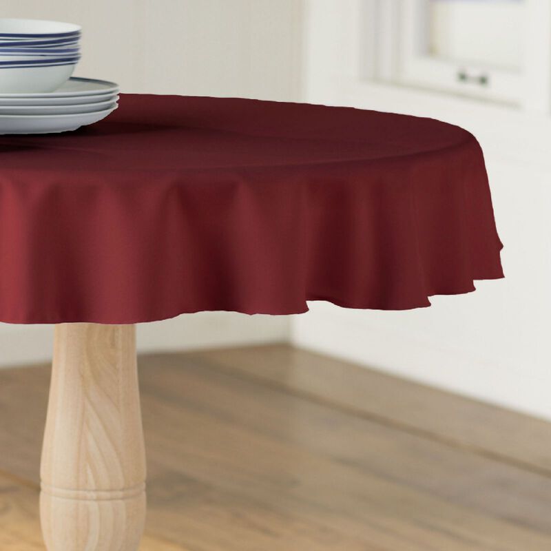 Polyester Poplin Round Tablecloth 58 Inch Dining Table Cover image number 2