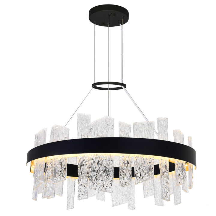 Guadiana 32 in LED Black Chandelier