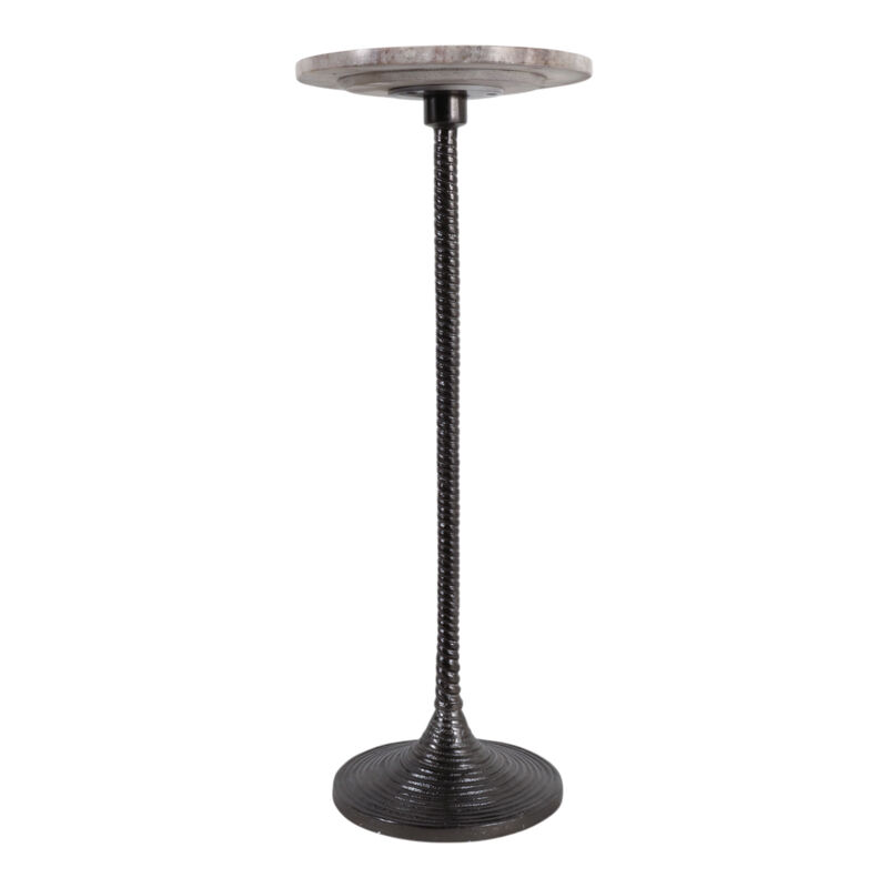 26x10" Antique Gray Marble Top Drink Table / Antiq image number 2