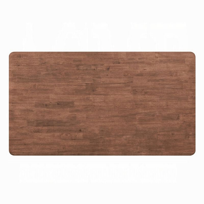 Kinni Dining Table, Walnut Brown Wood, Bent Legs, Rectangular 63 Inch