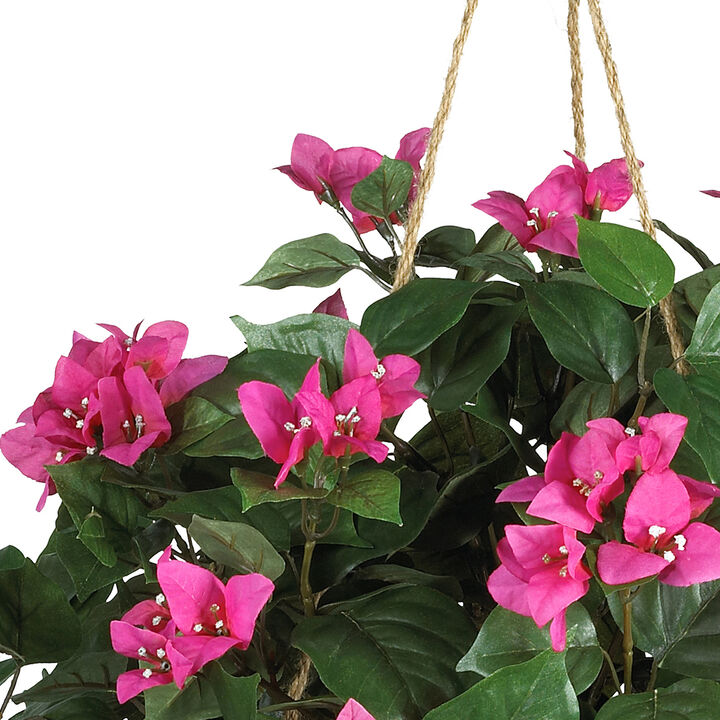Nearly Natural 24-in Bougainvillea Hanging Basket
