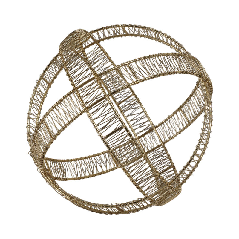 10" Woven Metal Orb, Gold image number 1