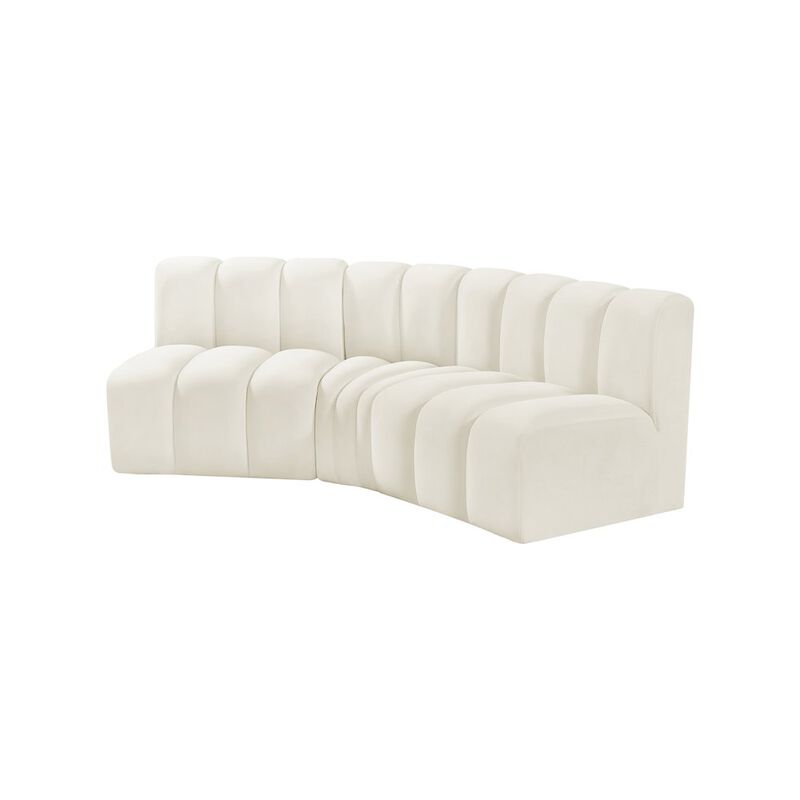 Meridian Furniture Arc Cream Velvet Modular Sofa