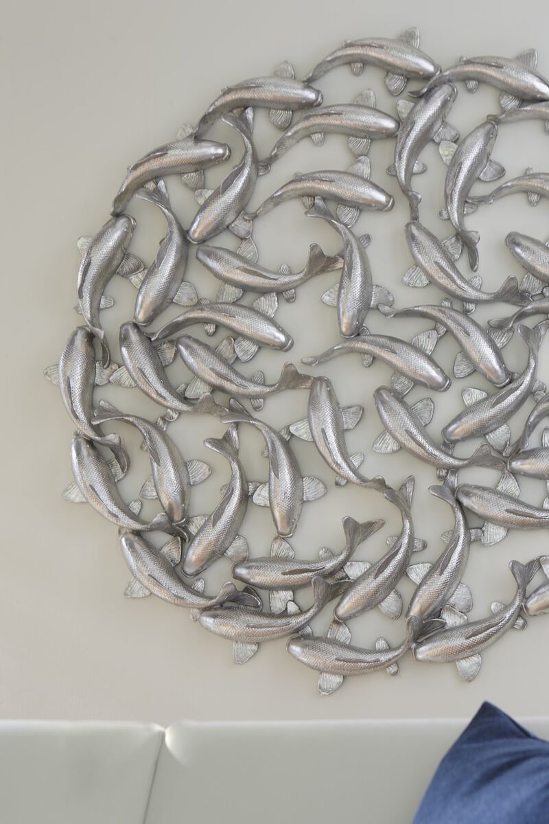 Koi Wall Art in Silver